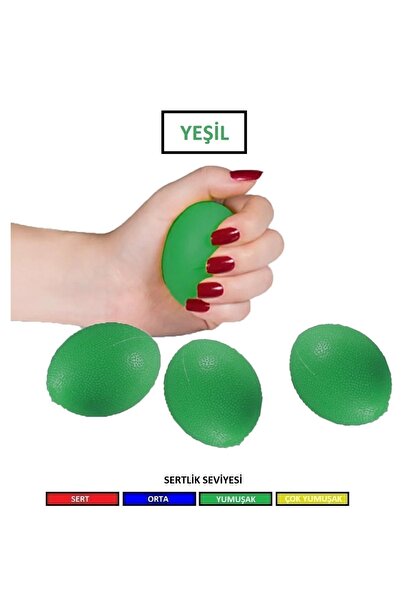 ZEYSAN Yeşil Silikon Stres Topu El Egzersiz Topu Fizik Tedavi Topu El Bilek P...