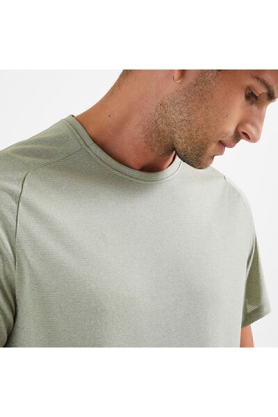 Decathlon Domyos Erkek Baskılı Yeşil Spor Tişörtü 500 - Fitness Kardiyo