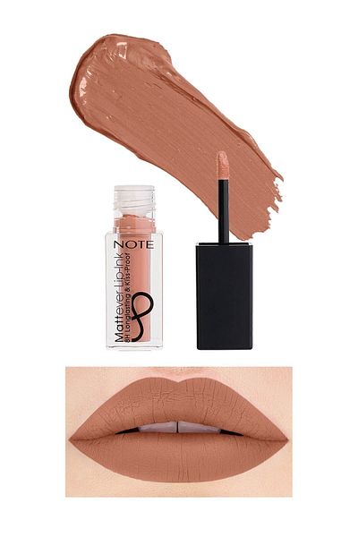 NOTE Mattever Lip-Ink Matte and Permanent Liquid Lipstick 04 Peach Rose - Nude