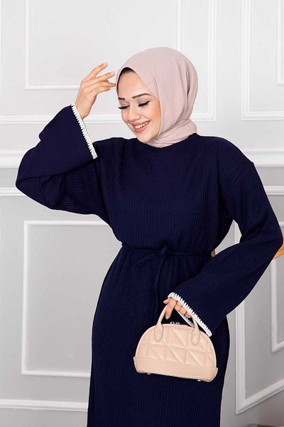 EBRUTESETTÜR Etamine Embroidered Ribbed Knitwear Dress