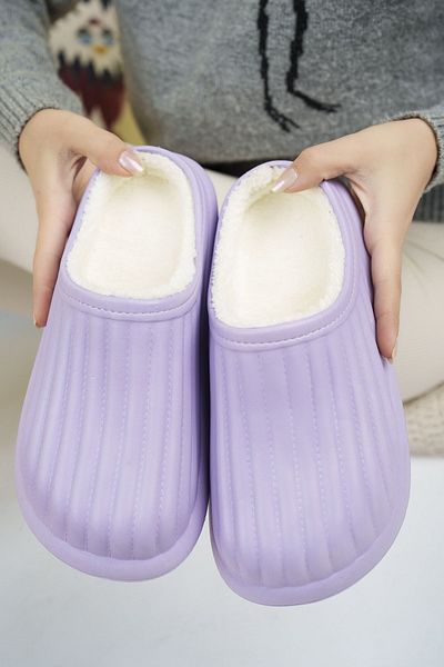 PLN SHOES شبشب منزل فايلون للجنسين مع صوف داخل النعل