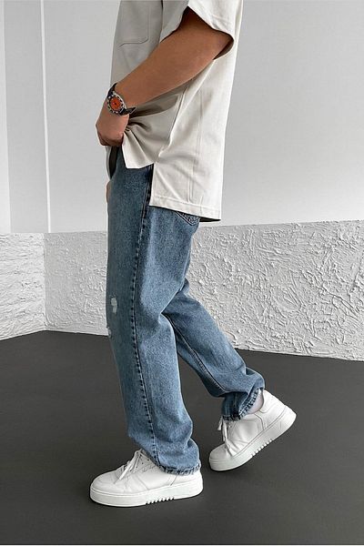 NO61 MAN Baggy Wide Leg Comfortable Fit Jeans