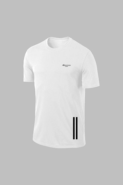 POSEIDON STORM Men's White Dri-Fit Sports Set - over Size, Round Neck, Short Sleeve, Comfort Fabric (4XL)