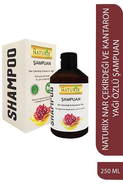 Naturix 250 ml Pomegranate Seed and St. John's Wort Oil Shampoo - Sensitive Scalp and Dandruff Care