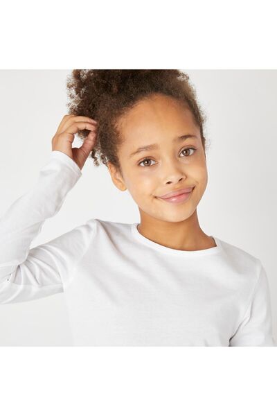 Decathlon Children's White Long Sleeve Sports T-Shirt 100