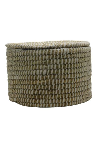 T.Concept Auger Patterned Decorative Wicker Basket - Multi-Purpose, Durable, Large Size (L)