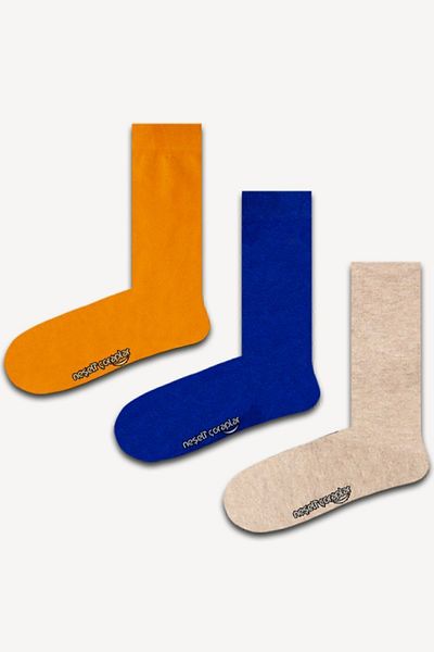 Neşeli Çoraplar Set of 3 Plain Colored Socks