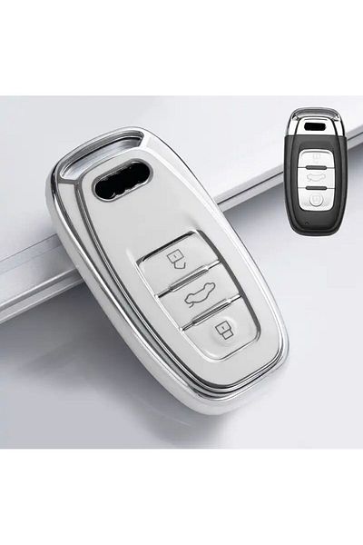 emii auto spare parts Audi Quattro KEY CASE WHITE - A1 A3 A4 A5 A6 A7 A8 Q3 Q5 Q7 S4 S5 S6 S7 S8 R8 TT