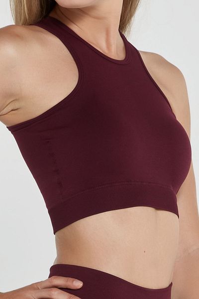 Jerf Palmi Self Patterned Round Neck Coated Bra Claret Red