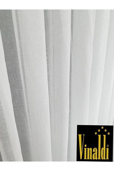 Vinaldi Ecru Natural Linen Tulle Curtain - 1/3 Thick Pleated, Heavy Gramage, Non-Wrinkle Licensed Product