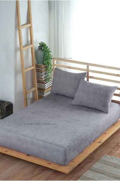 Formeya Adelya Grey Spannbettlaken-Set (MIT KISSENBEZUG) für Einzel- oder Doppelbett
