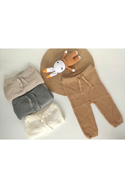 COLLESSİA 100% Organic Cotton Unisex Baby Knitwear Pants Knitwear Sweatpants