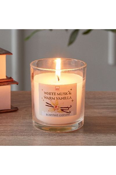 Home Box Qara White Musk and Warm Vanilla Jar Candle - 7x8 cm