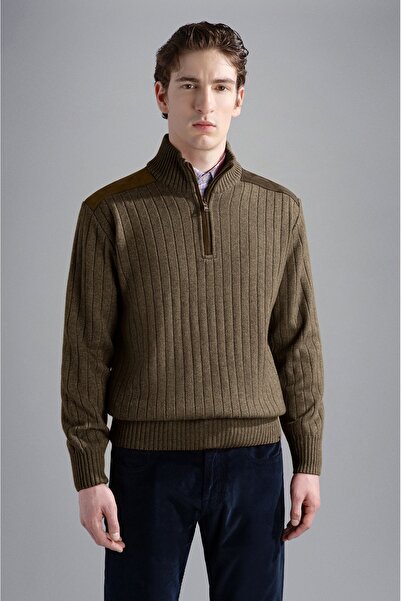 PAUL&SHARK MEN'S ZIPPED PULLOVER C.WWOOL