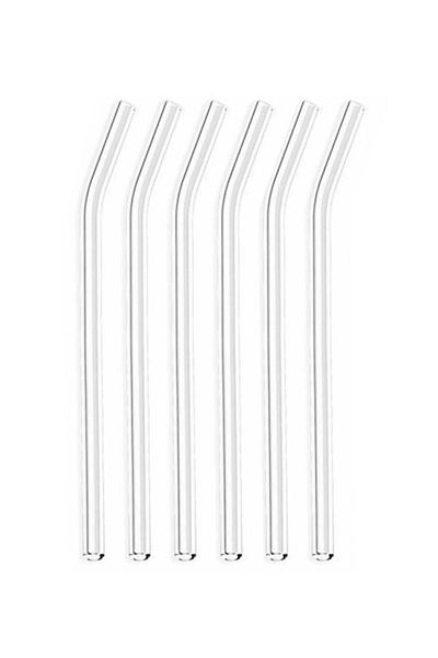 Ars Glass Straw 6 Pieces Handmade Glass Straw 20 Cm