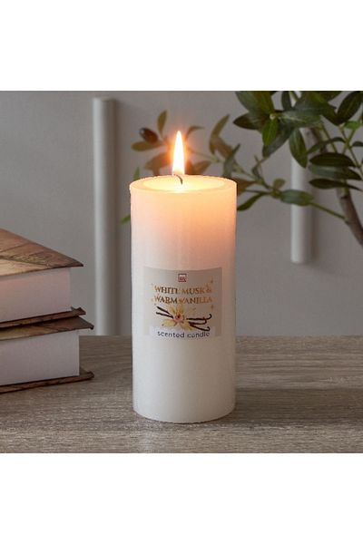 Home Box Qara Vanilla Pillar Candle - 6.8x15 cm