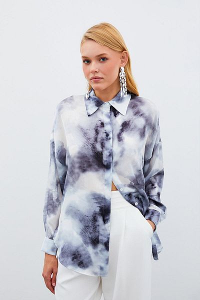 Sateen Cămașă lungă - GREY largi