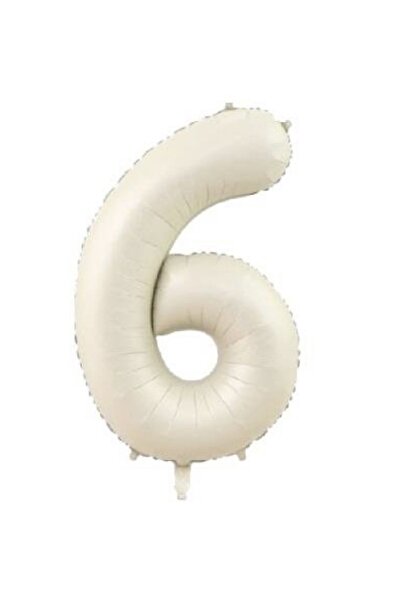 Öztürkpartievi Krem Rengi Satin Rakam Folyo Balon
