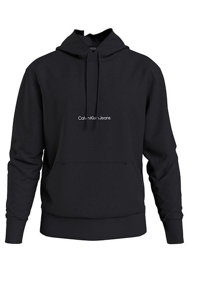 Calvin Klein Férfi márkájú pamut fekete pulóver, mindennapi használatra J30j322894-beh