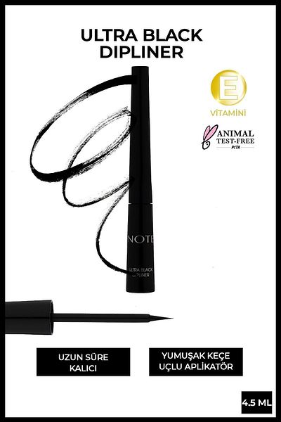 NOTE Black Ultra Black Dipliner - Felt Brush Tip