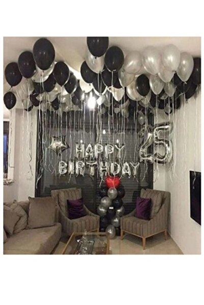 Bkmc Yetişkin Doğum Günü Seti Gümüş Happy Bırthday Seti