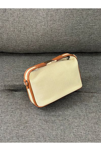 Moda azza Canvas Shoulder Bag with Lock Detail