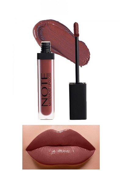 NOTE Mattemoist Lipgloss Semi Matte Satin Finished Liquid Lipstick 415 Shy Berry - Claret Red