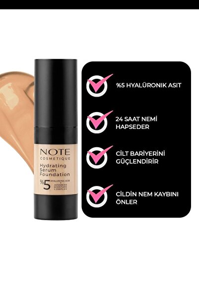 NOTE Hydrating Serum Spf 50 Nemlendirici Etkili Hyaluronik Asitli Serum Fondöten - 02