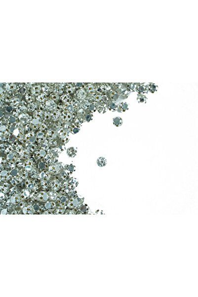 Prestij Boncuk Piatră de cusut de culoare argintie de 5 mm - SS20 în carcasă