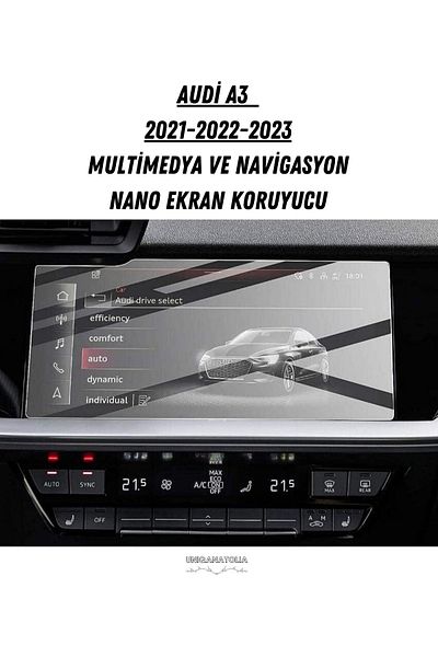 UniqAnatolia For Audi A3 2021 2022 2023 10.1 Inch Navigation & Multimedia Nano Screen Protector