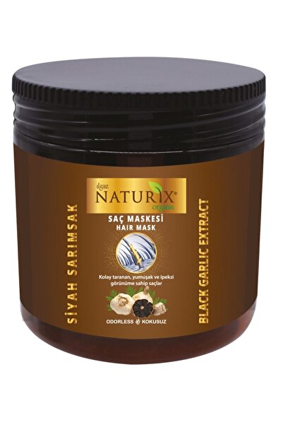Naturix Saç Dökülme Karşıtı Kokusuz Siyah Sarımsak Şampuan 600ml + 2 Adet Kokusuz Sarımsak Saç Maskesi 500ml