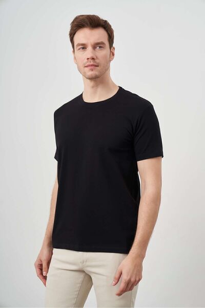 Morven Men's Black Basic Crew Neck Dynamic Fit T-Shirt