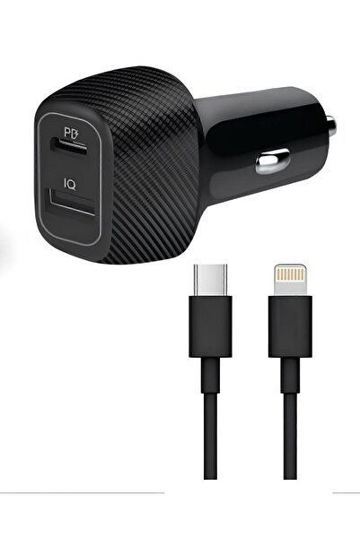 KOİ TECH 40 Watt Iphone Uyumlu Telefon Type-c Ve Usb Girişli Araç Çakmaklık Ş...