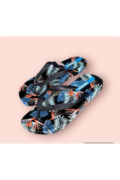 GEZER Black Men's Slippers - Non-Slip Flip Flops, Beach and Beach Daily Design