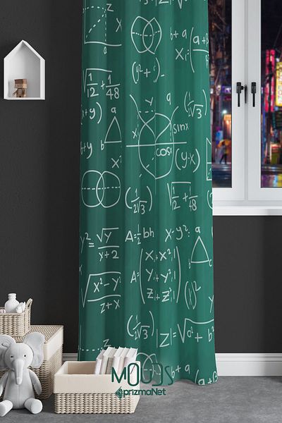 Moud's Suede Digital Printed Extra String - Math Patterned, Single Winged Room Suede