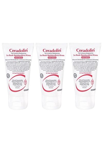 Ceradolin 50ml Moisturizing Cream - Perfume-Free, Water Based, X3 Pieces