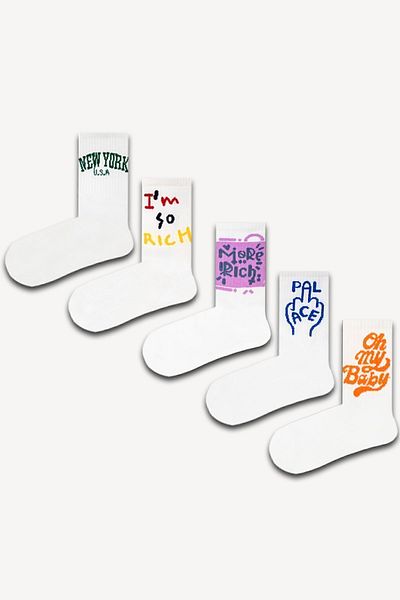 Neşeli Çoraplar I'm So Rich 5-Piece Athletic Socks Set
