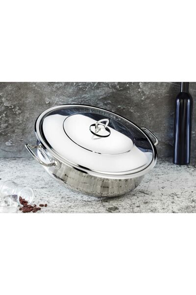 Yıldız çelik Arian 28x8 Cm Basık Çelik Tencere