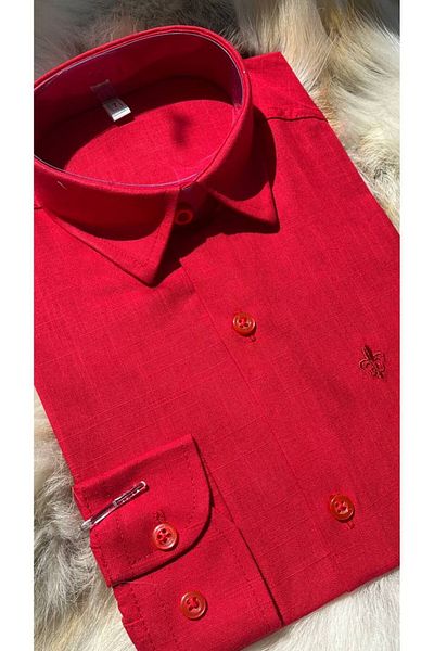 Aslı Türkoğlu Red Linen Children's Shirt