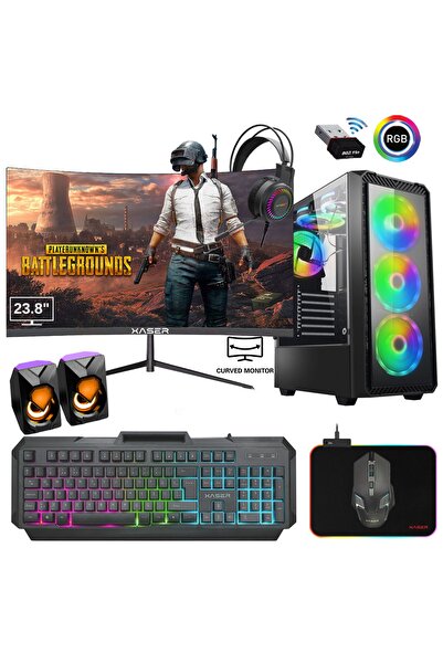 XASER Xsr261 i7 4770 16GB Ram 512GB SSD 4GB RX550 Ekran Kartı 24" Curved Oyun...