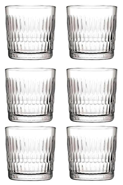 Paşabahçe 520254 Rain 300cc Set of 6 Glass Water Soft Drink Whiskey Glasses Set