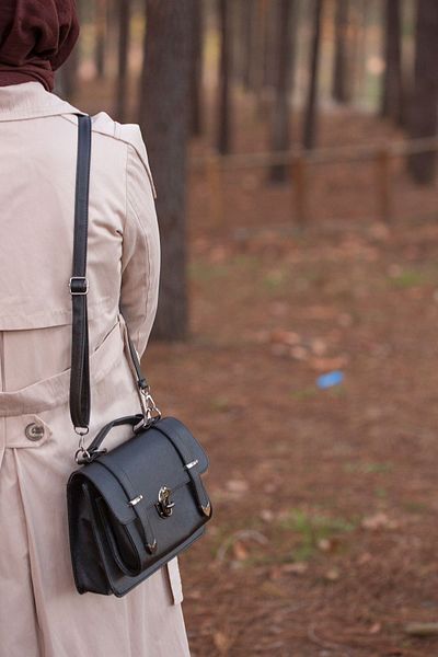 GIMOSA Curea lungă reglabilă din piele vegană Ines, geantă pentru femei cu blocare, geantă de umăr, geantă crossbody