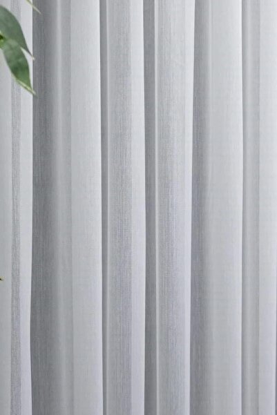 Taç Rüyaper Bamboo Slub - No Iron and No Crease Tulle Curtain, 1/2 Medium Pleat