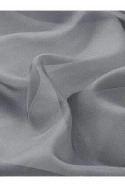 Taç Rüyaper Ready Made Plain Sewing Gray Tulle Curtain Without Pleats