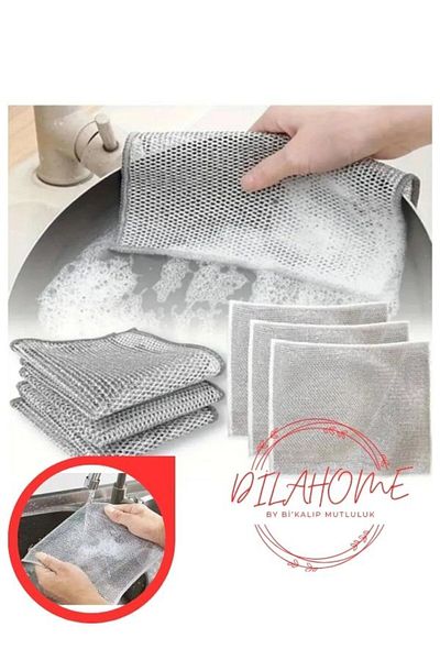 DİLAHOME DilaHome Inox Cloth Wire Dishcloth, Difficult dirt cloth, Kitchen Bathroom Cloth
