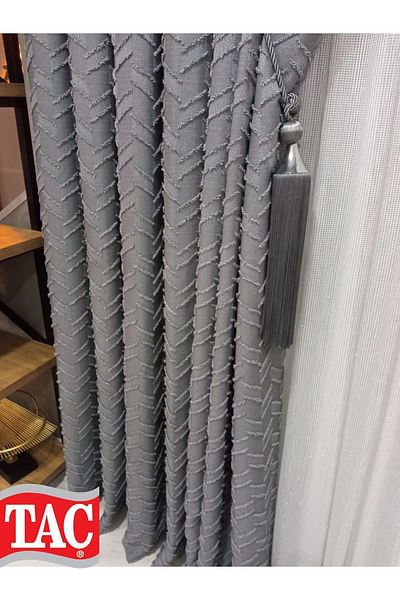 Taç New Season Dreamer - Linen Background Curtain Suitable for All Rooms, Floor Bearded Grey