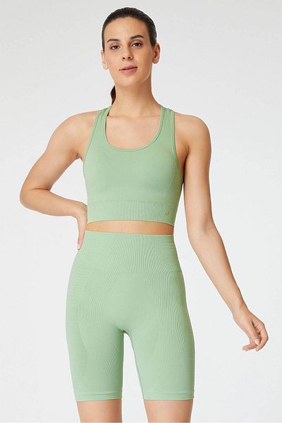 Jerf Gela Double Deck Compress Sport Bra Παστέλ Πράσινο