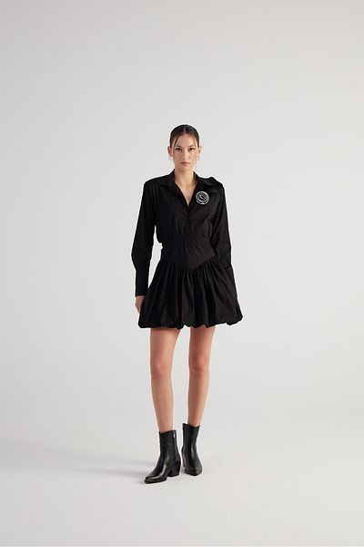 HOLLY LOLLY Black Mini Balloon Cut Lexi Skirt - Elastic Waist