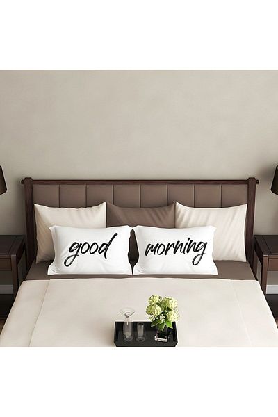 Minik Mucizeler Good Morning Design Pillow Case Set of 2 30x50 Cm Decorative Pillow Case