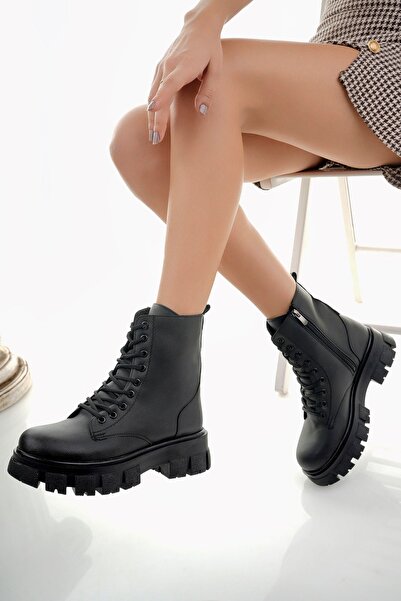 meyra'nın ayakkabıları Cizme negre de damă cu talpă groasă